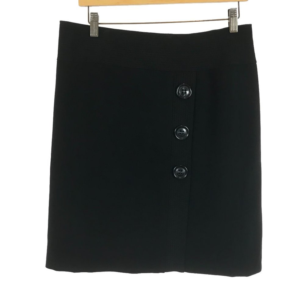 NWT Womens Size 12 Talbots Black 60s Retro Mod Knee-Length A-line Skirt